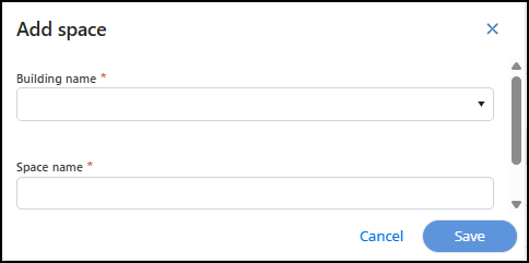 Add space pop-up.