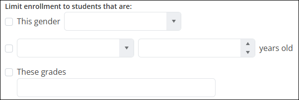 Limit enrollment section